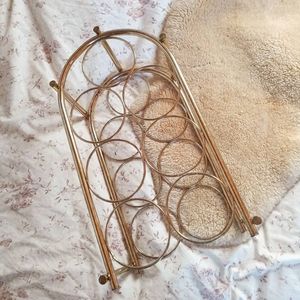 Vtg Brass Wine Rack